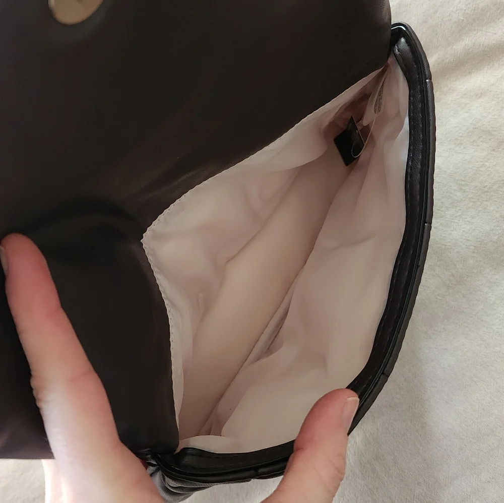 Victorias Secret Quilted Puffy Clutch Bag Brown - Picture 5 of 5